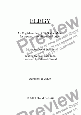 page one of Elegy - an English setting of the Stabat Mater