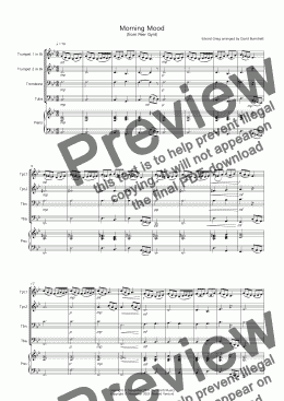 page one of Morning Mood (from Peer Gynt Suite) for Brass Quartet