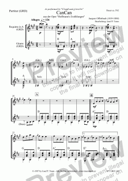 page one of CanCan (GRD/Score & Parts) - mit Requinto und Gitarre oder 2 Gitarren