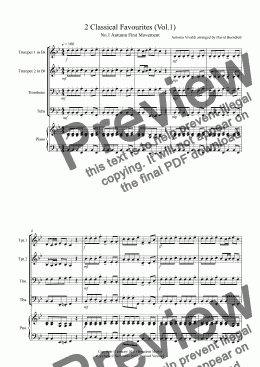page one of 2 Classical Favourites for Brass Quartet (volume one)