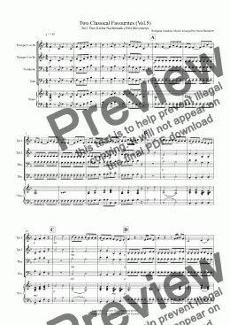 page one of 2 Classical Favourites for Brass Quartet (volume five)