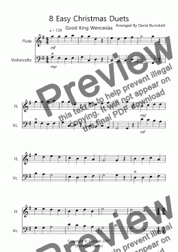 page one of 8 Easy Christmas Duets for Flute and Cello