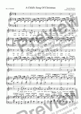 page one of A Child's Song Of Christmas for Treble voices and Piano