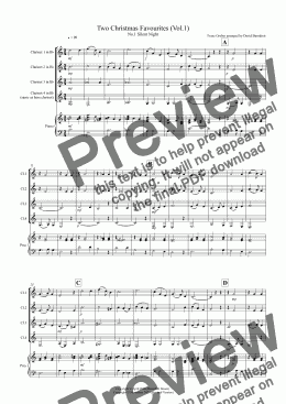 page one of 2 Christmas Favourites for Clarinet Quartet (Volume one)