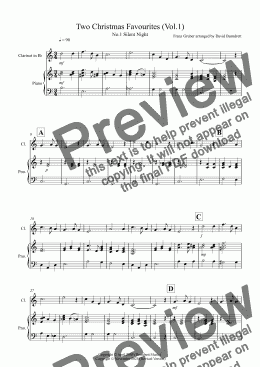 page one of 2 Christmas Favourites for Clarinet and Piano (Volume one)
