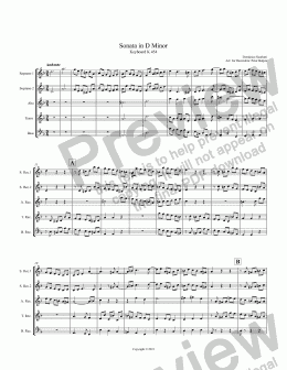 page one of Scarlatti: Sonata 454 in D Minor