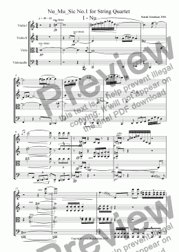 page one of Nu_Mu_Sic No.1 for String Quartet