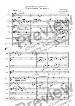 page one of Chaconne for Orchestra