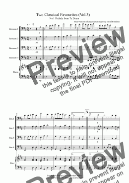 page one of 2 Classical Favourites for Bassoon Quartet (volume three)