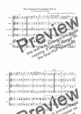 page one of 2 Classical Favourites for Double Reed Quartet (volume three)