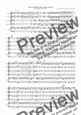 page one of 2 Classical Favourites for Double Reed Quartet (volume four)