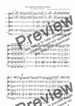 page one of 2 Classical Favourites for Viola Quartet (volume four)