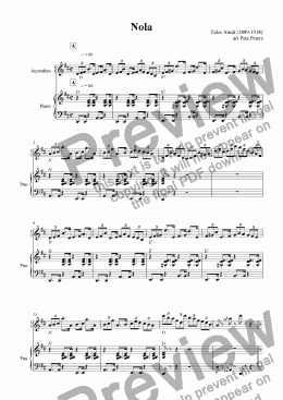 page one of NOLA  [Flute +  Piano]
