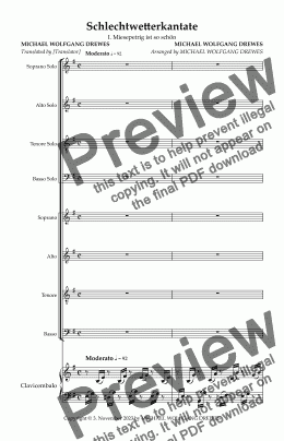 page one of Bad Weather Cantata - Score and parts