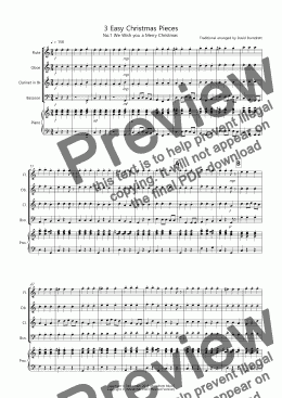 page one of 3 Easy Christmas Pieces for Wind Quartet