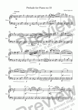 page one of Prelude for Piano no 33