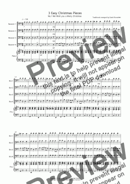 page one of 3 Easy Christmas Pieces for Bassoon Quartet