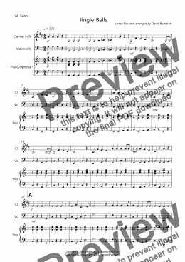 page one of Jingle Bells (Easy Version!) for Clarinet and Cello Duet