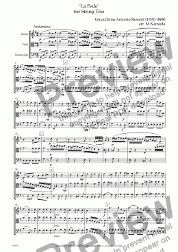 page one of La Fede for String Trio