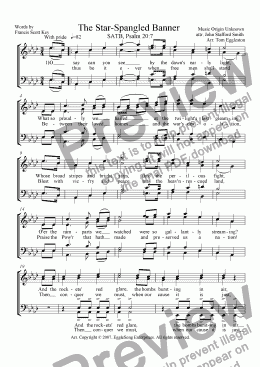 page one of The Star-Spangled Banner (SATB)