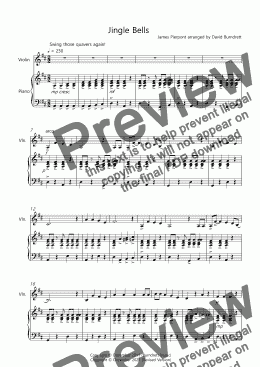 page one of Jingle Bells (Jazzy Style!) for Violin and Piano