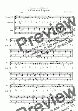 page one of A Christmas Ragtime! for Trumpet and Piano