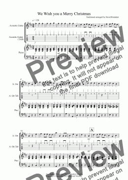 page one of We Wish you a Merry Christmas for Guitar and Piano