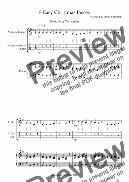 page one of 8 Easy Christmas Pieces for Guitar and Piano