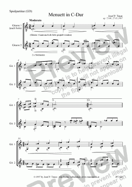 page one of Menuett in C-Dur (GD/Score & Parts)
