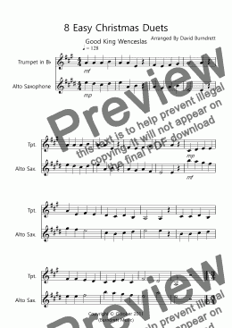 page one of 8 Easy Christmas Duets for Trumpet and Alto Saxophone