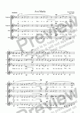 page one of Ave Maria - SSAA