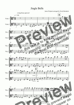 page one of Jingle Bells (Jazzy Style!) for Viola Duet