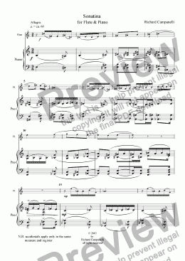 page one of Sonatina for Flute & Piano