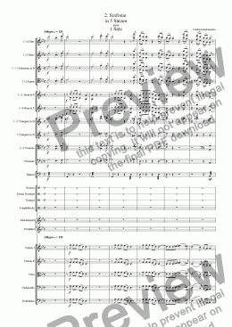 page one of 2. Sinfonie in 5 Saetzen