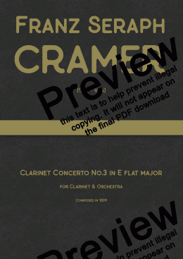 page one of Cramer - Clarinet Concerto No.3 in E flat major