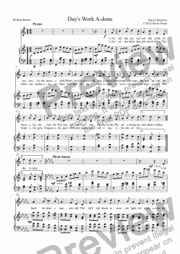 page one of Day's Work A-done for Mezzo-Soprano and Piano