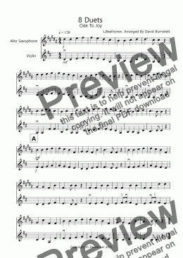 page one of 8 Duets for Alto Saxophone and Violin