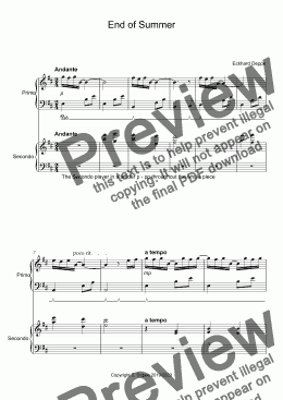 page one of End of Summer for 2 pianos