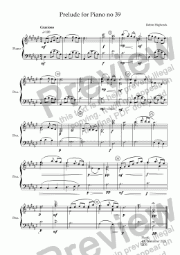 page one of Prelude for Piano no 39