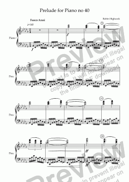 page one of Prelude for Piano no 40