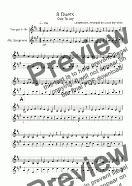 page one of 8 Duets for Trumpet and Alto Saxophone