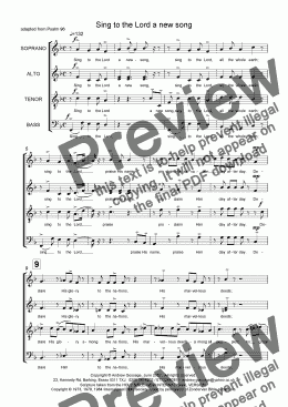 page one of Sing to the Lord a new song (a capella)