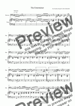 page one of The Entertainer for Bassoon and Piano