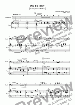page one of One Fine Day [Puccini] from Madam Butterfly [Euphonium]
