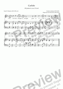 page one of Carlisle (All praise to you, O Lord) - Reharmonisation with descant