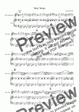 page one of Tasty Tango for Alto Saxophone and Piano