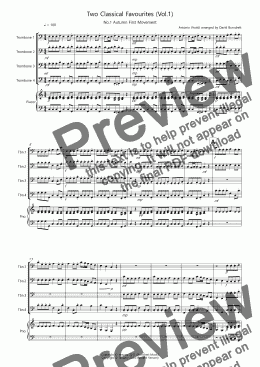 page one of 2 Classical Favourites for Trombone Quartet (volume one)
