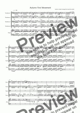 page one of Autumn (1st movement) for Trombone Quartet
