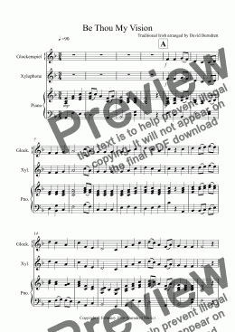 page one of Be Thou My Vision for Glockenspiel/Xylophone and Piano