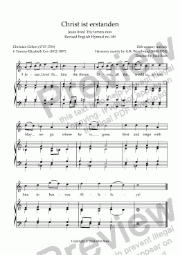 page one of Christ ist erstanden (Jesus lives! Thy terrors now) - Revised English Hymnal no.149 - Descant